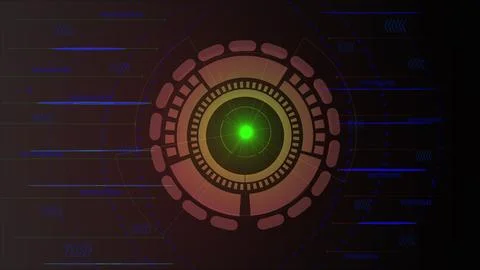 Digital technology HUD element communication colorful background with techn.. Stock Illustration