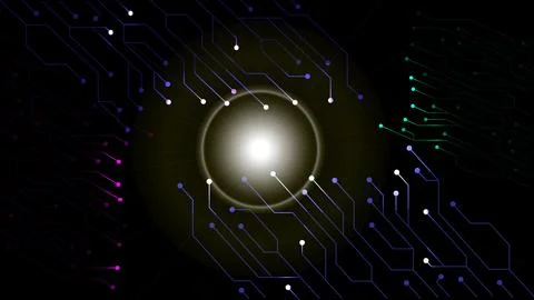 Digital technology HUD element communication black background with technolo.. Illustrazione stock