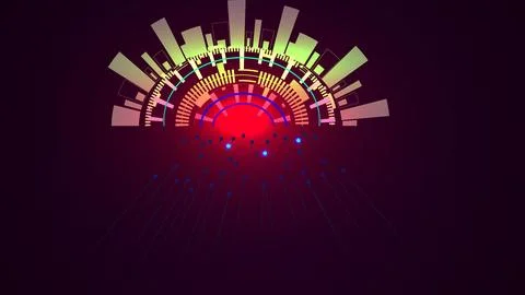 Digital technology HUD element communication colorful background with techn.. Illustrazione stock