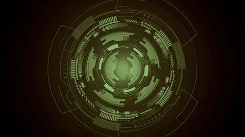 Digital technology HUD elements and fingerprint Scanning lock system illust.. Stock Illustration