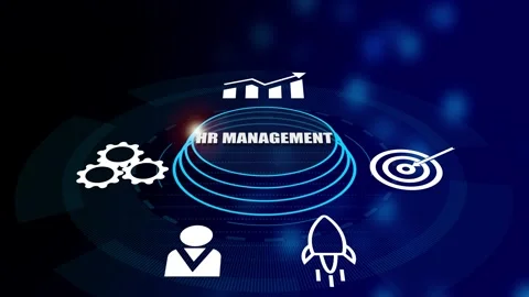 Digital technology human management business finance icon concept. Stock Footage 293482808
