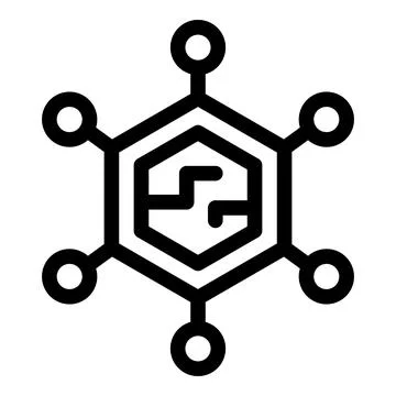 Digital technology icon with hexagonal shape Stock Illustration