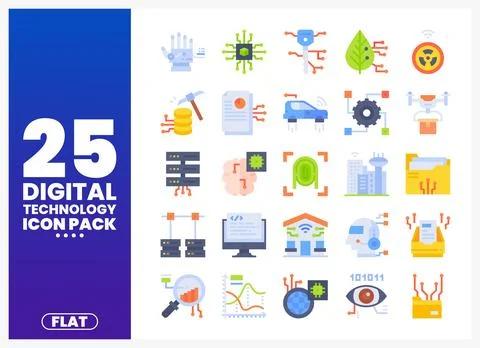 Digital Technology Icons Stock Illustration