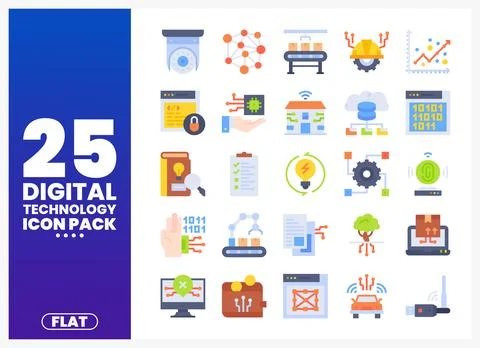 Digital Technology Icons Pack イラスト素材