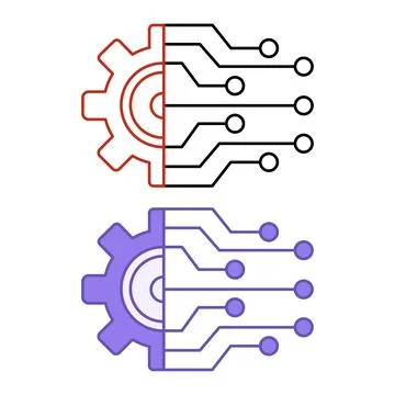 Digital Technology Icons. Vector Illustration of Technology Gears. Business.. Stock-Illustration