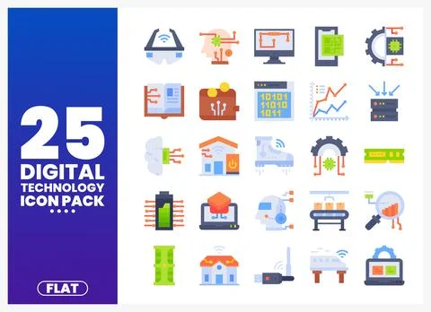 Digital Technology Icons for Web and Mobile Design イラスト素材