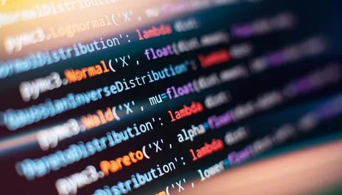 Digital technology industry concept development of programming and coding t.. Stock-Fotos