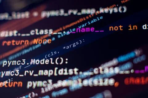 Digital technology industry concept development of programming and coding t.. Stock-Fotos