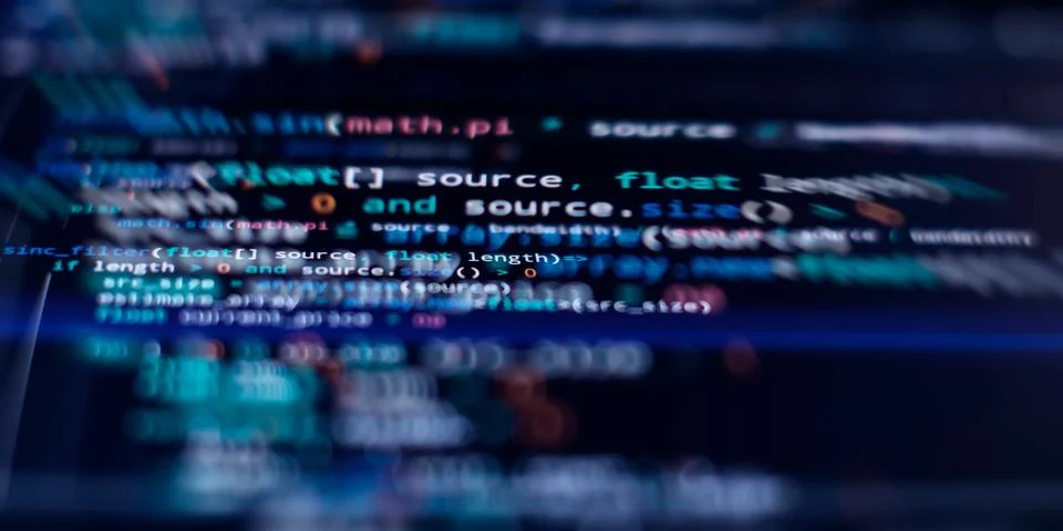 Digital technology industry concept development of programming and coding t.. Stock-Fotos