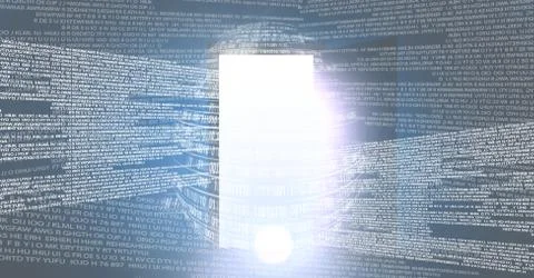 Digital technology interface and open door light source Foto stock