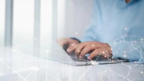 Digital technology, Internet global network technology concept, Data exchan.. Stock Photos