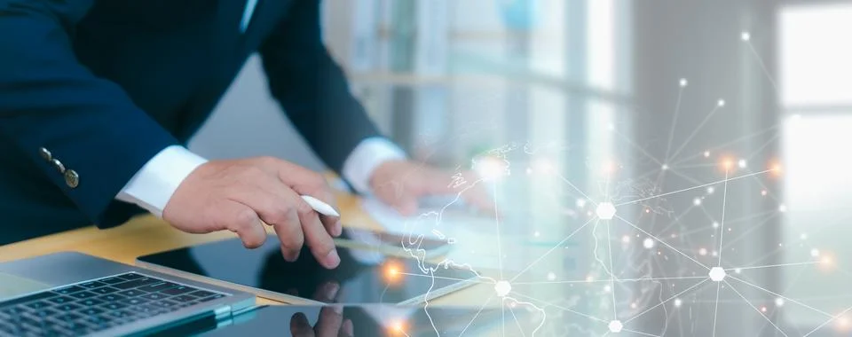Digital technology, Internet global network technology concept, Data exchan.. Stock Photos
