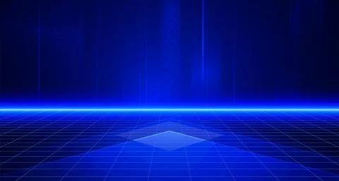 Digital technology internet network connection blue background cyber information Stock Illustration