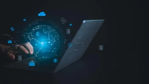 Digital technology, Internet network connection, Big data, Digital marketin.. Stock Photos