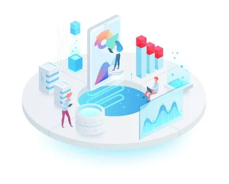 Digital technology isometric vector illustration イラスト素材
