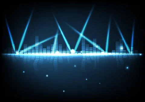 Digital technology with light bright effect abstract background music volume Stock-Illustration