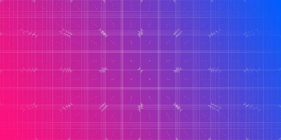 Digital technology line grid background. Perspective wireframe structure. H.. Illustrazione stock