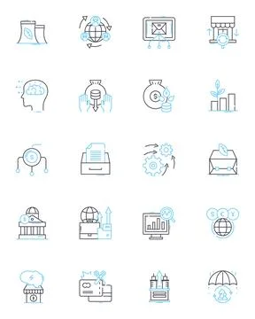 Digital technology linear icons set. Digital, Technology, Online, Internet 스톡 일러스트