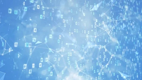 Digital technology lines with binary numbers loop animation Stock Footage 339713342