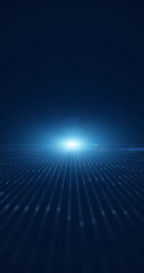 Digital technology lines with flickering light on blue loop vertical backgro Stock Footage 346650742