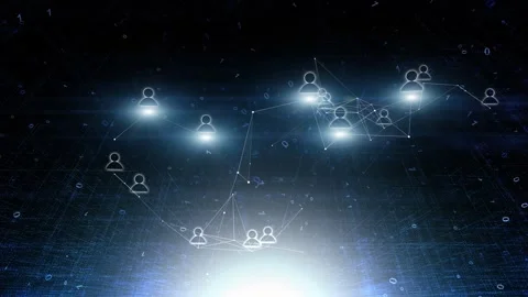 Digital technology lines network with connected people icons Stock Footage 338408834
