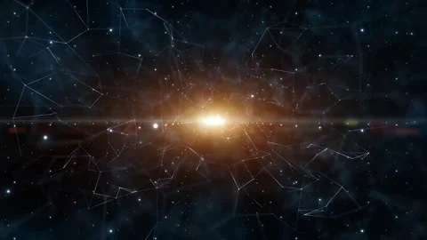 Digital technology loop cyberspace dots lines network Stock Footage 337364929