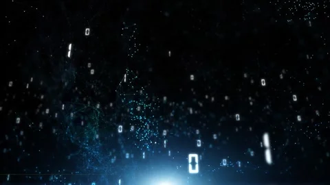 Digital technology looped network binary code animation Vidéo 338108839