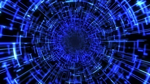 Digital Technology Matrix Tunnel Video stock 68580647