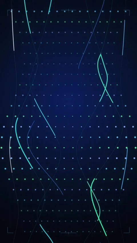 Digital technology motion graphic background with glowing cyber lines and data Stock Footage 346737595