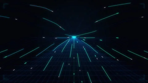 Digital technology motion graphic loop featuring glowing blue and green data Stock Footage 347942053