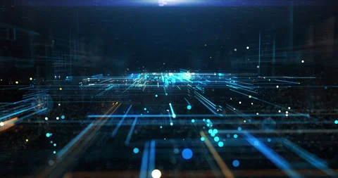 Digital technology moving wave background Stock Footage 319073770