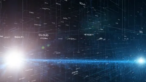 Digital technology network cyber cloud word cloud animation Stock Footage 337190432