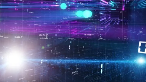 Digital technology network cyber cloud with binary numbers data Stock Footage 340237030