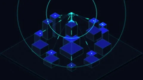 Digital technology network, data transfer, cybersecurity, motion graphic Stock Footage 347201088