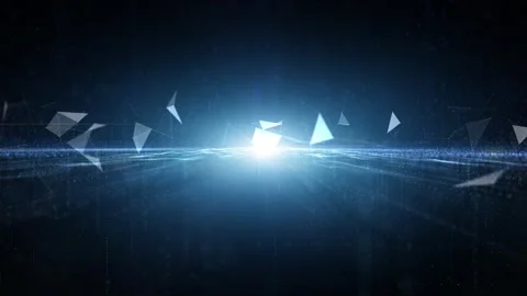 Digital technology network with lines dotws and triangles Video stock 337240628