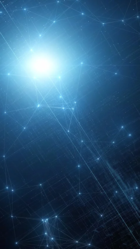 Digital technology network lines with lights loop motion vertical background Stock Footage 344795003