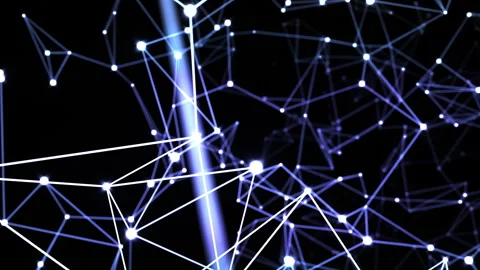 Digital Technology Network Plexus Animation Looped Futuristic Node Connection Video stock 346841880
