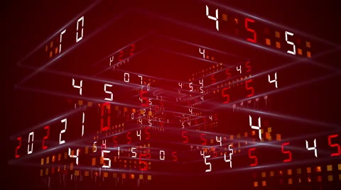 Digital technology numbers counter backgorund 4K Rotating 360 RED Stock Footage 61036531
