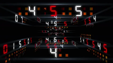 Digital technology numbers counter backgorund 4K still Red and colorless Stock Footage 61036568