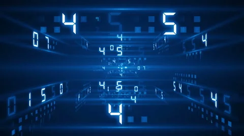 Digital technology numbers counter backgorund 4K still blue Video stock 61036642