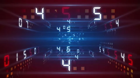 Digital technology numbers counter backgorund 4K still Red-blue Video stock 61036680
