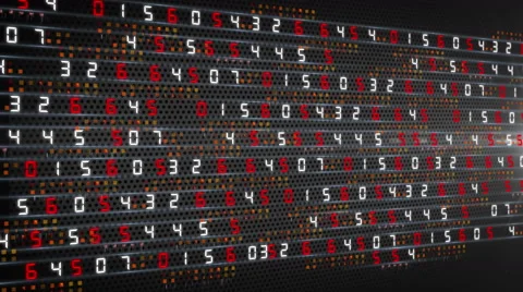 Digital technology numbers counter backgorund 4K Red and colorless Stock Footage 61036903