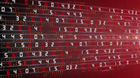 Digital technology numbers counter backgorund 4K red Stock Footage 61037046