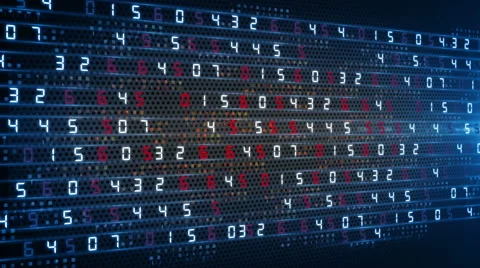Digital technology numbers counter backgorund 4K Red-blue Stock Footage 61037103