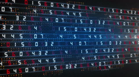 Digital technology numbers counter backgorund 4K blue-red Video stock 61038327