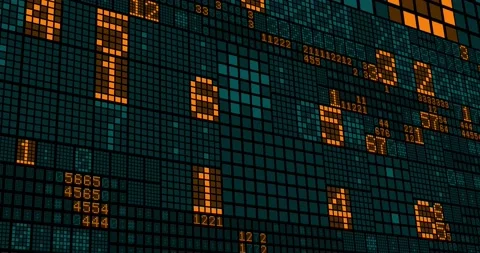 Digital Technology Numbers Market Stock-Footage 148059173