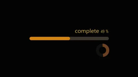 Digital technology orange color animated loading bar on black background. Stock-Footage 259766422