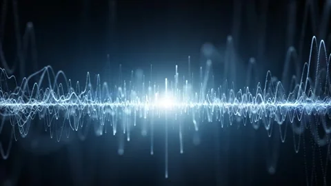 Digital technology oscillation waves loop animation background Stock Footage 339718391