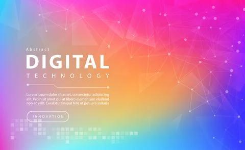 Digital technology pink purple background, circuit technology light effect tech Stock Illustration