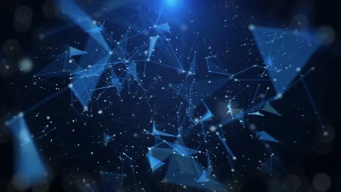 Digital technology plexus line connection organic flowing Stock Footage 184347699